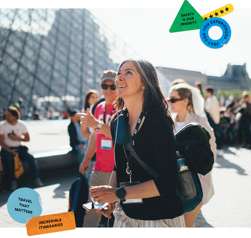 Teachers and students on tour collage